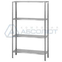 Стеллаж из нержавеющей стали, СПЛн - 1200*400*1800 "Norma Inox" (полка перфорация 4 шт.)