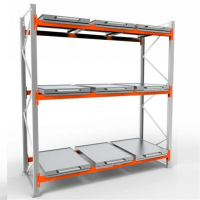 Стеллаж с выкатными платформами Roll 3 яруса по 3 платформы