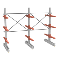 Стеллаж консольный двухсторонний СТ-062, 3 яруса (с доп.секцией)