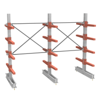 Стеллаж консольный двухсторонний СТ-062, 4 яруса (с доп.секцией)