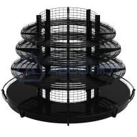 Стеллаж Нордика сетчатый угла внешнего 45° с бампером, черный