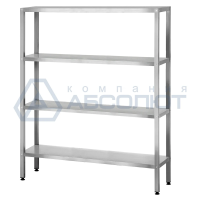 Стеллаж полочный СПЛп - 1500*400*2000 "Profi Inox" (полка сплошная 4 шт.)