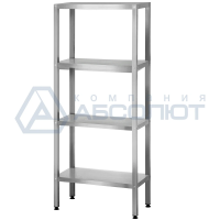 Стеллаж полочный СПЛп - 800*400*2000 "Profi Inox" (полка сплошная 4 шт.)