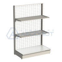 Стеллаж Нордика сетчатый пристенный с сетчатыми полками, высотой 1550 мм