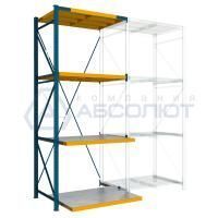 Доп секция стеллажа с выкатными полками полного выдвижения Slide-200, 600*1100