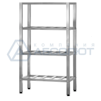 Стеллаж полочный СПЛп - 1000*600*2000 "Profi Inox" (полка-решетка 4 шт.)