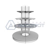 Стеллаж Нордика сетчатый угла внешнего 90°, серый