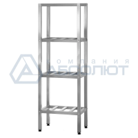 Стеллаж полочный СПЛп - 800*500*2000 "Profi Inox" (полка-решетка 4 шт.)