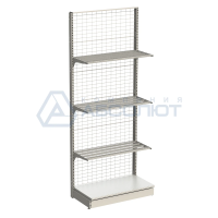 Стеллаж Нордика сетчатый пристенный с сетчатыми полками, высотой 2550 мм