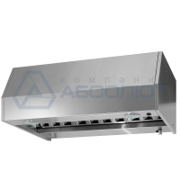 Зонт вытяжной пристенный, закрытый ЗВЗб - 1800*1000*400 "Base" (к-т светильников)