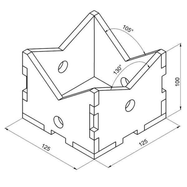 Держатель для труб 125х125