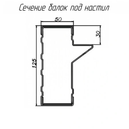 Ригель СТСМ 2700*125*50, П, Ral 3020 от компании Абсолют