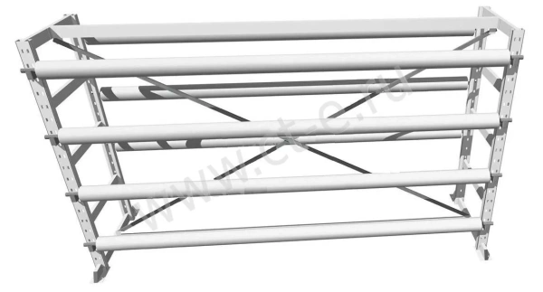 Стеллаж для линолеума 4 м 8 ярусов двухсторонний