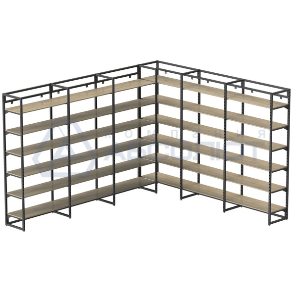 Стеллаж рамочный с полками ЛДСП 2400х1035х460