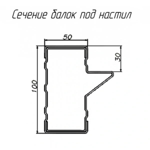 Ригель СТСМ 1800*100*50, П, Ral 3020