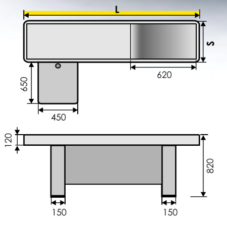 Бокс кассовый Оптимум 140 от компании Абсолют
