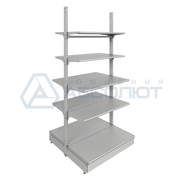 Стеллаж без стенок островной Нордика, 2000*1250*1070, 10 полок