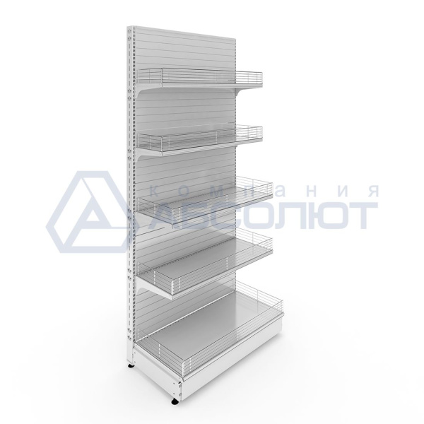 Стеллаж торговый пристенный Нордика 2400-665-500, 5 полок