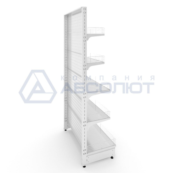 Стеллаж торговый пристенный Нордика 2250-1000-500, 5 полок