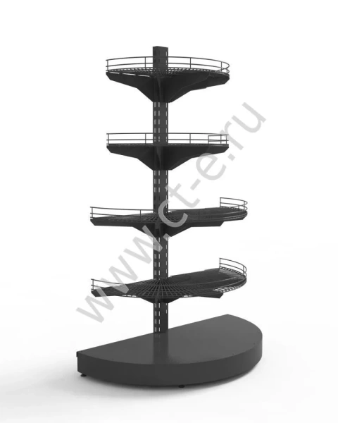 Стеллаж торцевой полукруглый