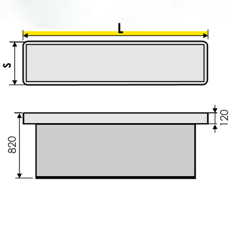 Бокс кассовый Эконом длиной 1,4 м от компании Абсолют
