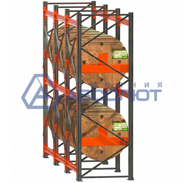 Стеллажи прямые для бобин, катушек и кабельных барабанов