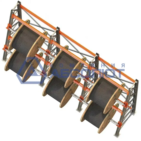 Стеллаж наклонный для кабельных барабанов