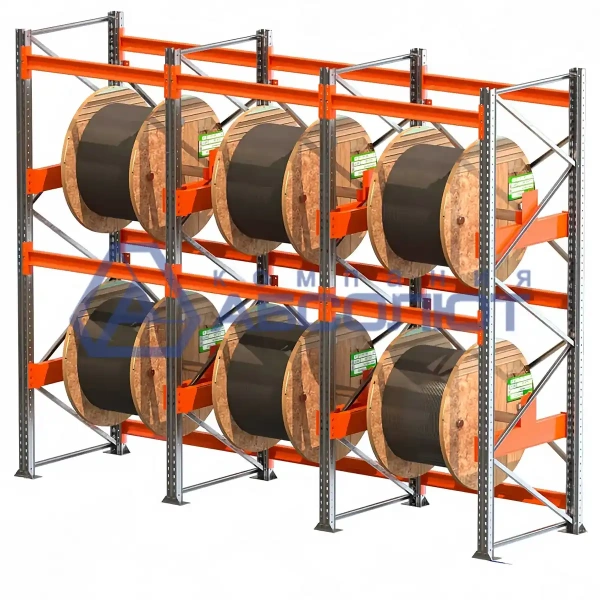 Стеллажи прямые для бобин, катушек и кабельных барабанов